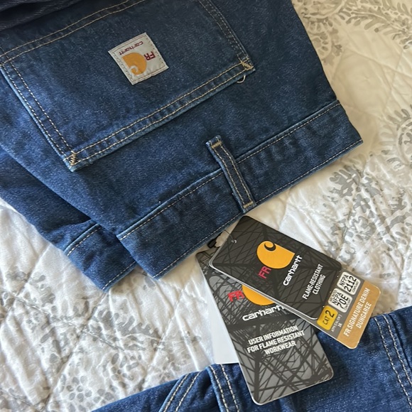 Carhartt FRB 13 - flame resistant signature Denim Dungaree New with tags - Picture 6 of 12